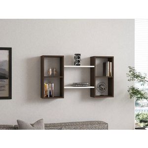 Nástenná polica Bambi - White, Walnut vyobraziť