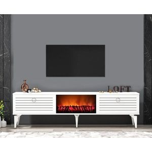 TV stolík Arona Fireplace - White vyobraziť