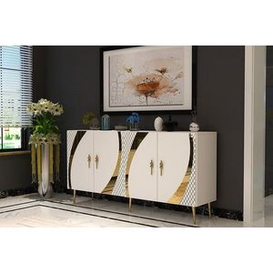 Konzolový stolík Hook KB150 - White, Gold vyobraziť