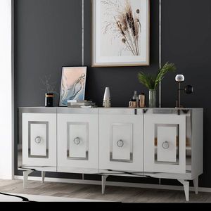 Konzolový stolík Karya - White, Silver vyobraziť