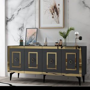 Konzolový stolík Karya - Anthracite, Gold vyobraziť