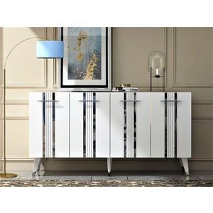 Konzolový stolík Asel - White, Silver vyobraziť