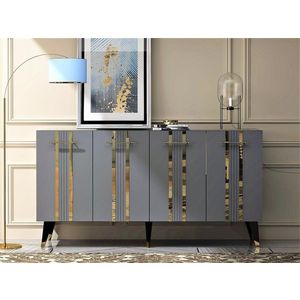 Konzolový stolík Asel - Anthracite, Gold vyobraziť