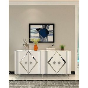 Konzolový stolík Domino KB150 - White, Silver vyobraziť