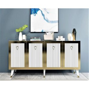 Konzolový stolík Bare - White, Gold vyobraziť