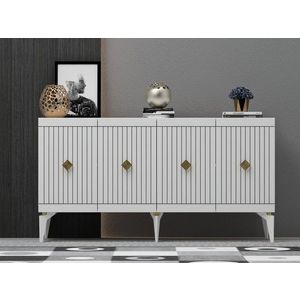 Konzolový stolík Midas - White, Gold vyobraziť