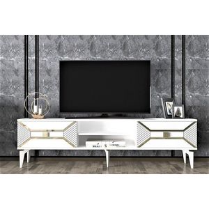 TV stolík Yumedi - White, Gold vyobraziť