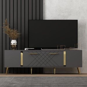 TV stolík Detas - Anthracite, Gold vyobraziť