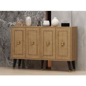 Konzolový stolík Hartın - Sapphire Oak, Gold vyobraziť