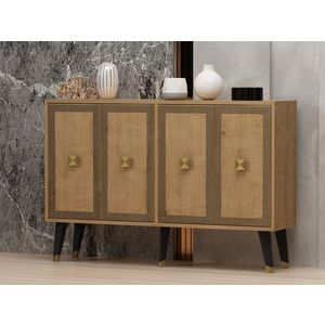 Konzolový stolík Ansel - Sapphire Oak, Gold vyobraziť