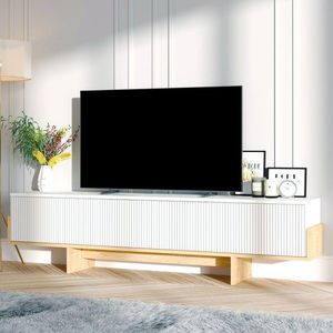 TV stolík Hege - White, Sapphire Oak vyobraziť