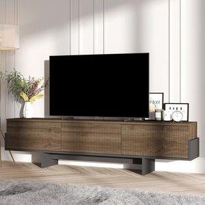 TV stolík Hege - Walnut, Black vyobraziť