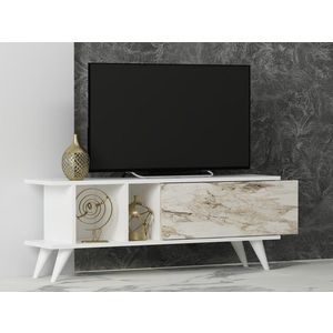 TV stolík Liberty - White, Marble vyobraziť