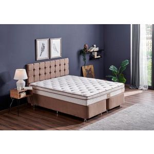 Double Mattress, Base & Headboard Helen - Light Brown (160 x 200) vyobraziť