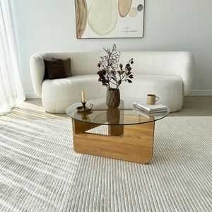 Konferenčný stolík Mia - Oak, Transparent vyobraziť