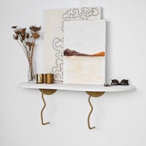 Nástenná polica Edera - Gold, White vyobraziť