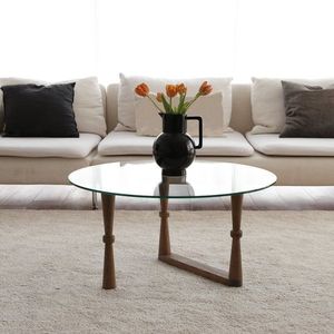 Konferenčný stolík Yuvarlak Cam Orta Sehpa S301 vyobraziť