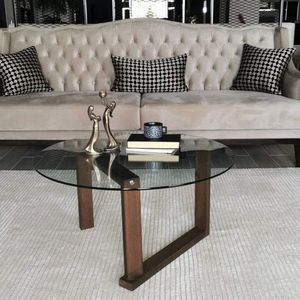 Konferenčný stolík Yuvarlak Cam Orta Sehpa S300 vyobraziť