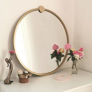 Zrkadlo Gold Metal Çerçeve Yuvarlak Ayna A708 vyobraziť