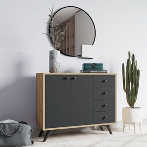 Viacúčelová skrinka Waga - Oak, Anthracite vyobraziť