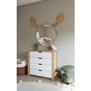 Komoda Nisan 1600-026 - White, Walnut vyobraziť