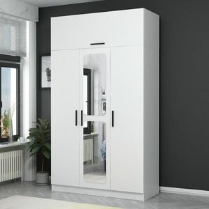 Šatníková skriňa Kale 3 Kapak Aynalı 235 - White vyobraziť