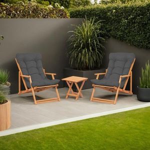 Garden Table & Chairs Set (3 Pieces) My007 - Grey vyobraziť