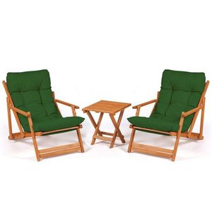 Garden Table & Chairs Set (3 Pieces) My007 - Green vyobraziť