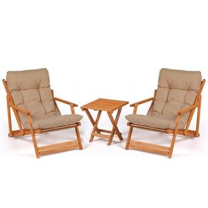 Garden Table & Chairs Set (3 Pieces) My007 - Brown vyobraziť