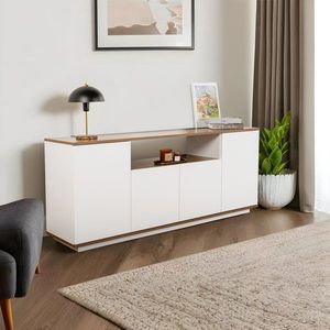 Konzolový stolík Arista - White, Walnut vyobraziť