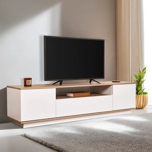 TV stolík Veramont - White, Cadiz Oak vyobraziť