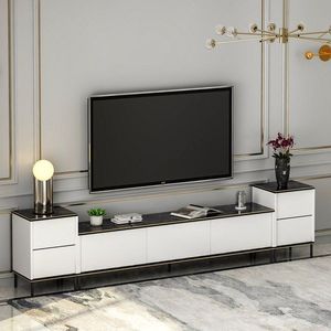 TV skrinka / Obývacia stena Imaj - White, Marble vyobraziť