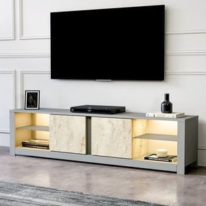 TV stolík Aydos - Grey, Travertine vyobraziť