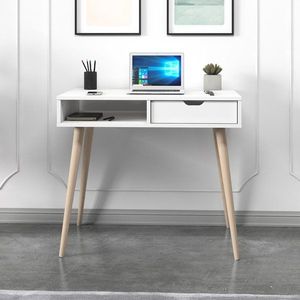 Písací stôl Offer - White, Wooden vyobraziť