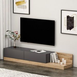 TV stolík Majör - Anthracite, Walnut vyobraziť