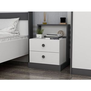 Nočný stolík Life - White, Anthracite vyobraziť