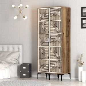 Šatníková skriňa Kumsal PP - Walnut, White vyobraziť