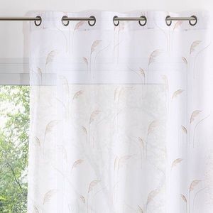 Etamínová záclona s výšivkou rastlín vyobraziť