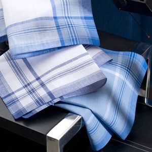 Súprava 12 pruhovaných bavlnených vreckoviek, farbené vlákna vyobraziť