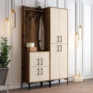 Predsieňová stena Berlin BA - Walnut, Cream vyobraziť