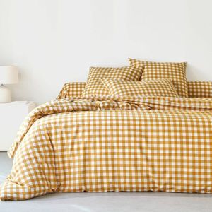 Posteľná bavlnená bielizeň Lou s kockovaným vzorom vyobraziť