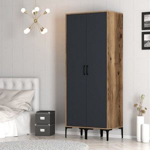 Šatníková skriňa Kumsal SS - Walnut, Anthracite vyobraziť