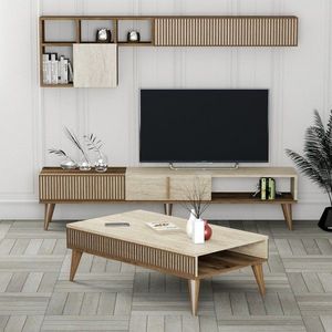 Living Room Furniture Set Milan - Walnut, Travertine vyobraziť