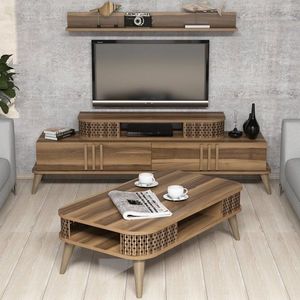 Living Room Furniture Set Eylül - Walnut vyobraziť