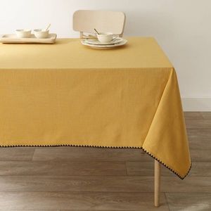 Jednofarebný bavlnený obrus s originálnym zakončením vyobraziť