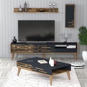Living Room Furniture Set Valensiya - Walnut, Anthracite vyobraziť
