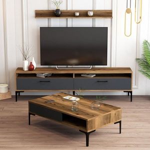 Living Room Furniture Set Istanbul - Walnut, Anthracite vyobraziť