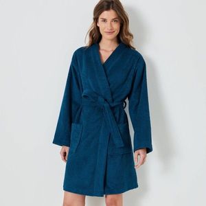 Krátky unisex župan s kimono golierom vyobraziť