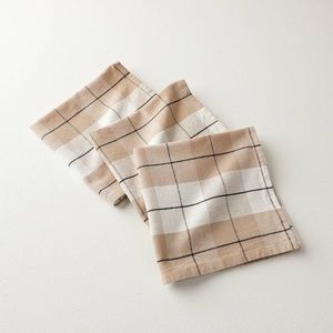 Súprava 3 kockovaných látkových obrúskov z farbeného vlákna vyobraziť