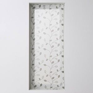 Vitrážová záclona s motívom listov a zakončená pútkami vyobraziť
